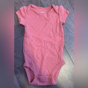 Carter's Coral Pink Knit Heart-Pattern One-Piece Bodysuit